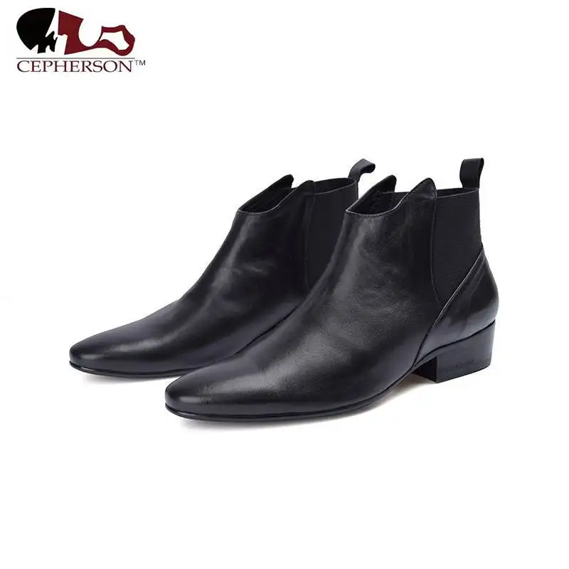 

2021 British Zip Boots Genuine Leather Black Gents Suit Shoes Mens Footwear Casual Shoes Fashion Yuppie Ankle Booties Wedding