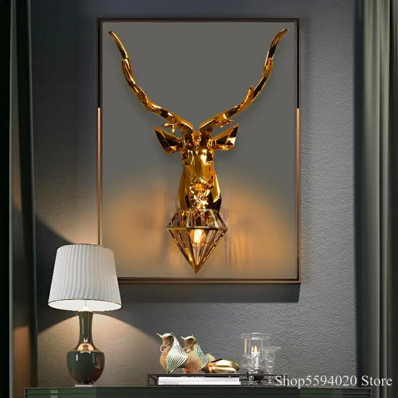 Светодиодный настенные ретро светильники в виде оленя американская винтажная