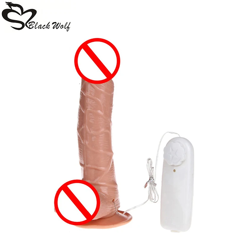 Черный волк 19 см огромный фаллоимитатор супер мягкий силиконовый скоростной