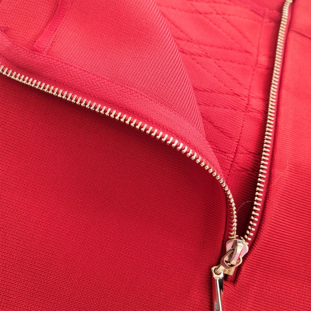 Женские юбки до колена красные однотонные бандажные Клубные вечерние на молнии