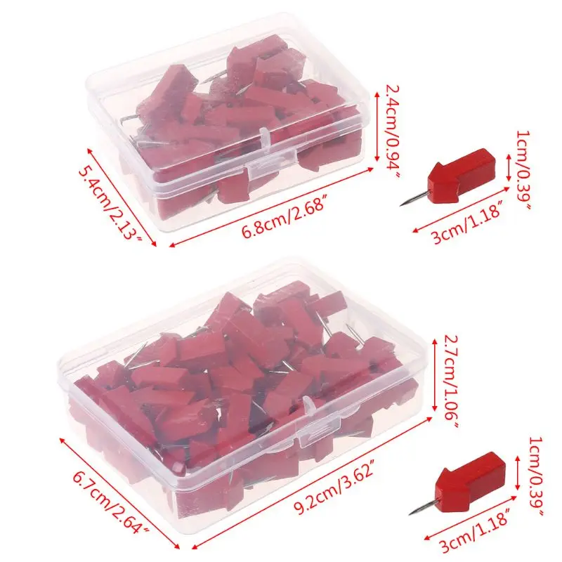 

25/50pcs Arrow Map Markers Wooden Pushpins Photo Studs Cork Board Pins Thumbtack