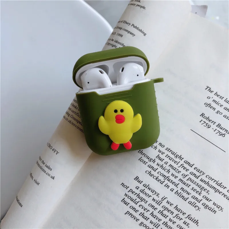 8 For Airpods No Face Man Silicone Case Protective Cover Fundas for Apple airpods 2 Accessories box with finger Anti-lost ring - Цвет: 8