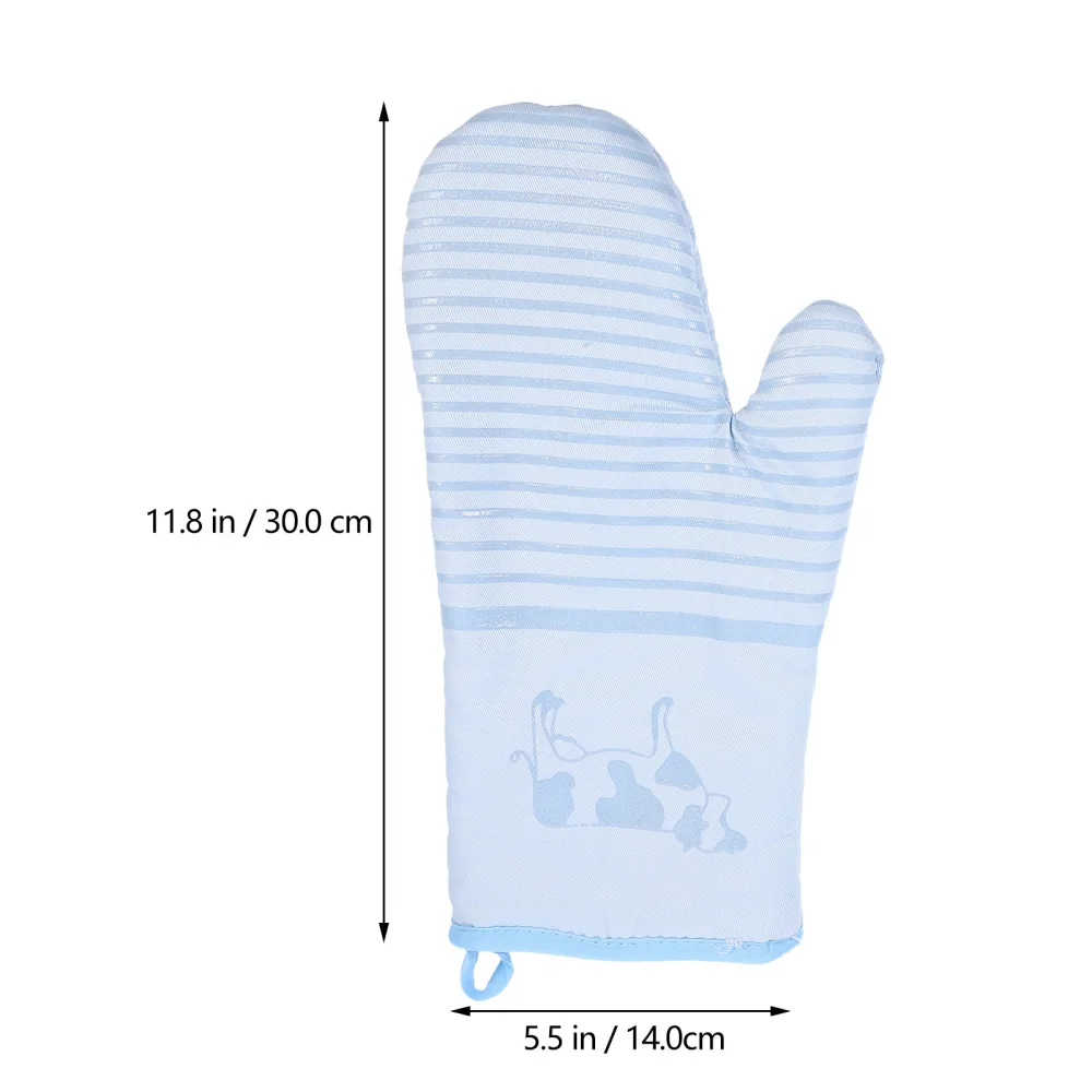 

1Pair Silicone Oven Mitts Heat Resistant Cook Mittens Pot Holders for Baking BBQ