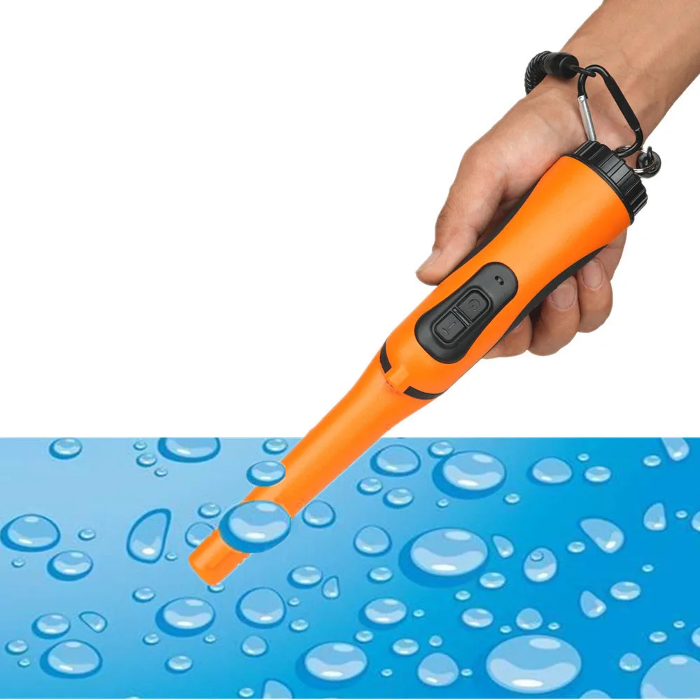 

Fully Waterproof Handheld Metal Detector 520 High Sensitive LED Flashlight Switch Optional 9V Battery