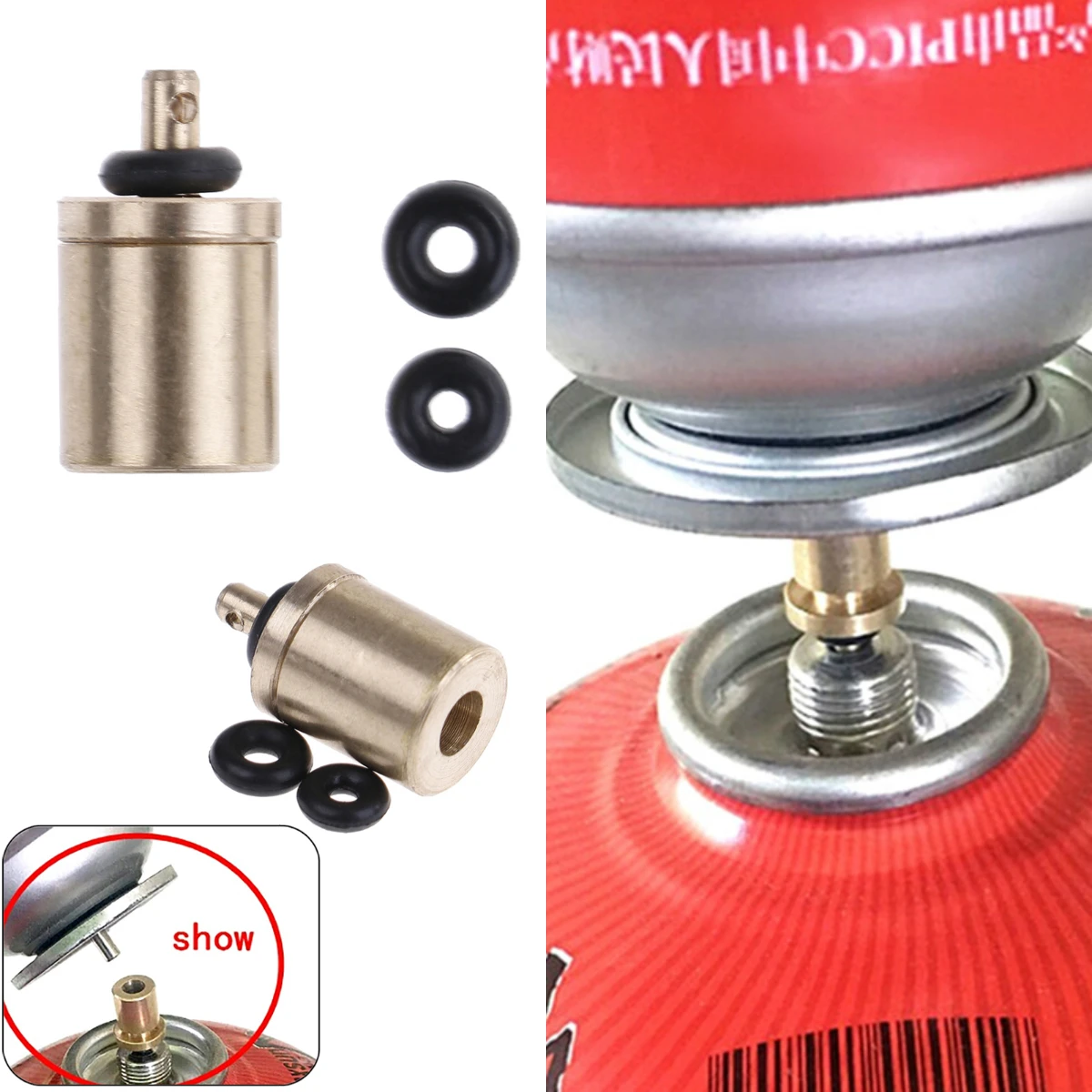 

Outdoor Camping Stove Gas Cylinder Gas Refill Adapter Gas Tank Value Accessories Hiking Inflate Butane Canister
