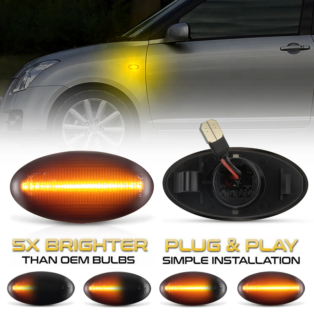

2Pcs LED Dynamic Side Marker Light Signal Blinker Lamps For Suzuki Grand Vitara Jimny Alto Ignis SX4 Baleno Celerio Splash APV