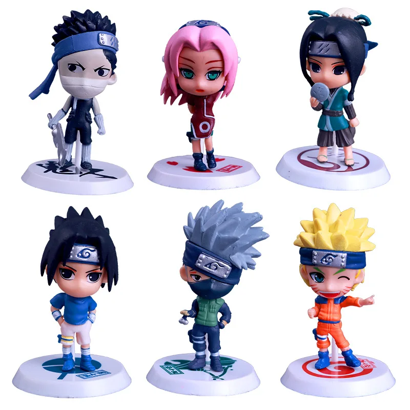 Экшн фигурки аниме 6 шт./лот Коллекционные детские игрушки Zabuza Haku Kakashi Sasuke Серия