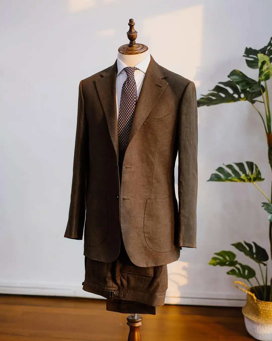 

(Jacket+Pants) Handsome Brown Business Blazer Notch Lapel Wedding Man Suit 2 Piece Two Buttons Formal Man Blazer Custom Made