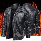 Мужская винтажная куртка из потертой кожи, повседневная верхняя одежда из искусственной кожи, размеры до 5XL, зима 2022