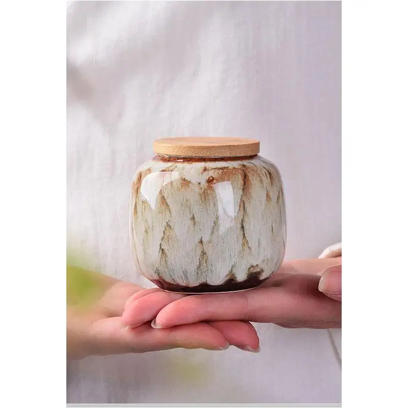 220ml Chinese Style Ceramic Storage Bottle Jar Colorful Tea Caddies Containers Kitchen Portable Travel Candy Coffee Snacks Jar