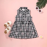 baby girl clothes kids summer dress princess beauty costume cute elegant outfit fairy designer grid cotton party sundress casual