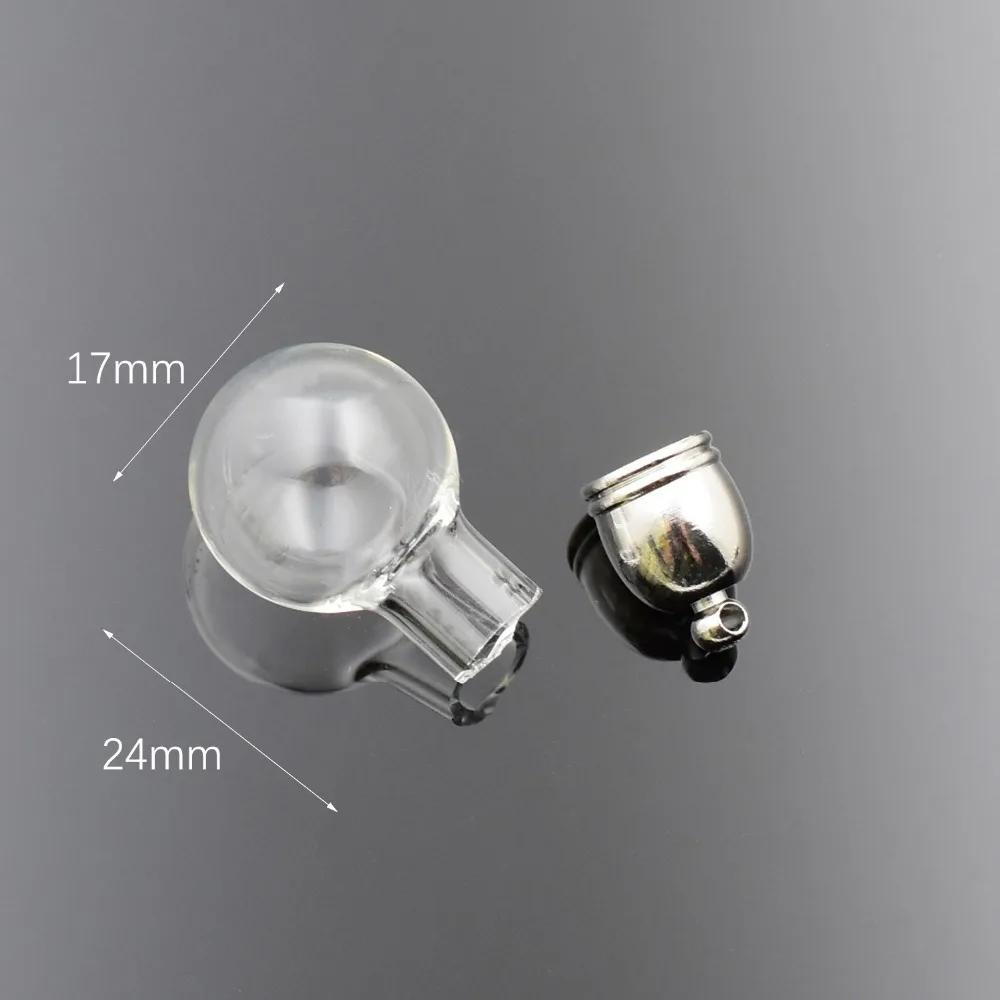 5 шт. стеклянная мини бутылка с металлической крышкой 8 мм|Подвески| |