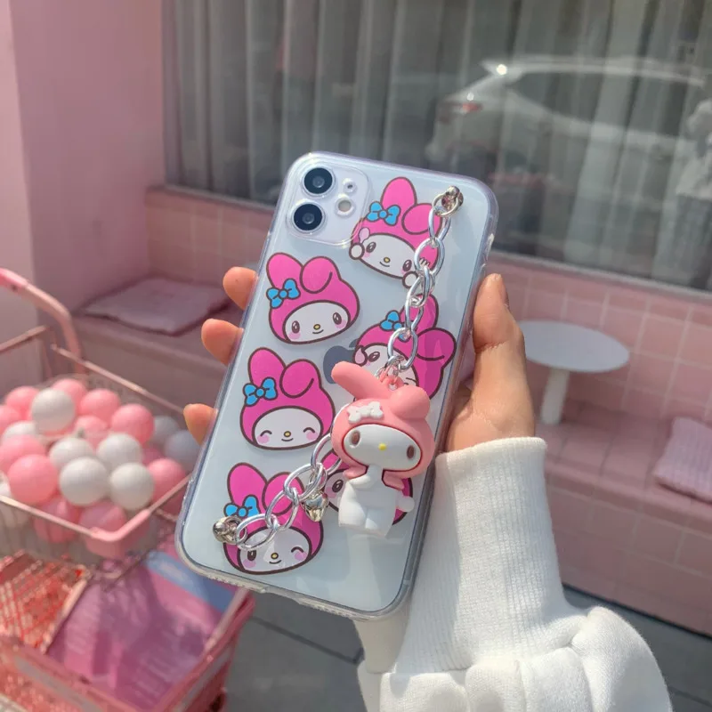 

Cute Cartoon Bracelet Wristband Phone Case For iphone 12 mini 11 12 Pro Max 7 8 plus X XR XS Max SE 2020 Transparent Soft Cover