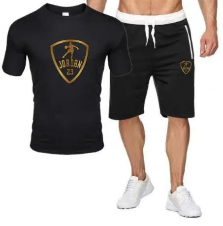 

In the summer of 2021, two piece men's sportswear, printed short sleeve T-shirt and shorts, casual sportswear are popular