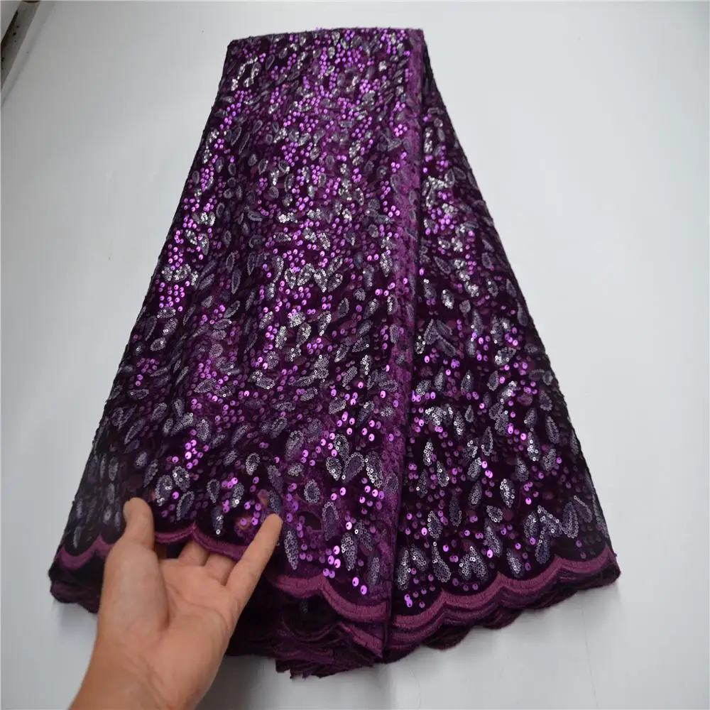 

Nigerian Lace Fabric 2020 Embroidery French Sequins Velvet Lace for Party High Quality African Swiss Voile Lace in Switzerland