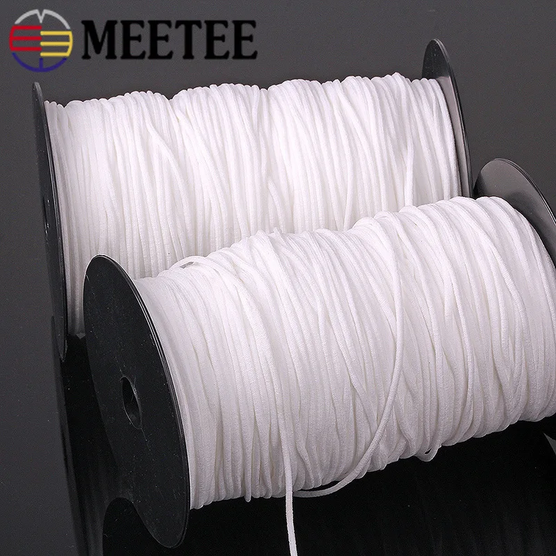

Meetee 1 рулон = 200 м 3 мм Белый Круглый спандекс эластичный шнур пружинная веревка эластичная лента DIY эластичный ремень с ушками аксессуар
