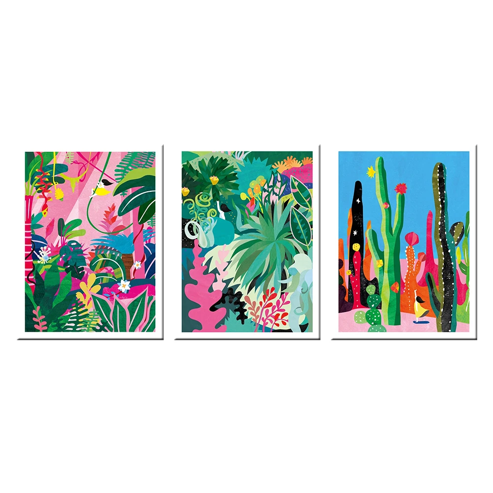 

Abstract Poster Natural Botanical Jungle Painting Nordic Canvas Painting Poster Print for Living Room Bedroom Decoration