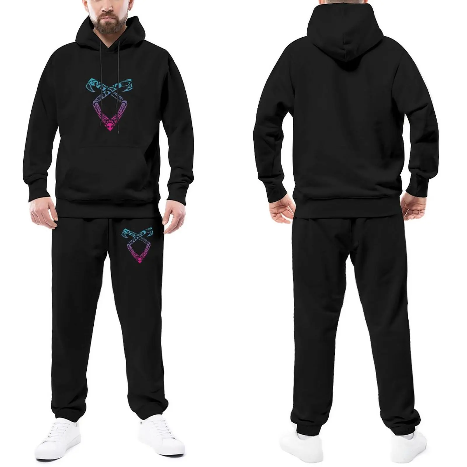 

Shadowhunters Womens Tracksuit Set Angelic Runes Symbol Shadowhunters Hip Hop Sweatsuits RunningSweatpants And Hoodie Set Men