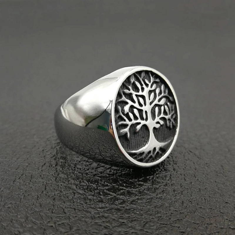 Кольцо панк рок мужское из титановой стали ювелирное изделие серебристого и