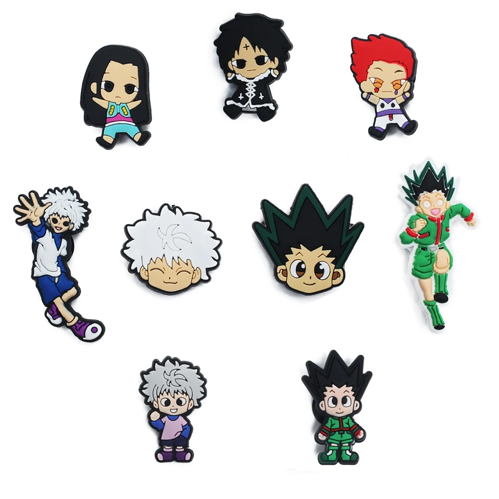1pcs Japanese Manga Shoe Charms Hot Anime Job hunters PVC Shoe Accessories Decoration Fit Croc Jibz Party Kids Gifts