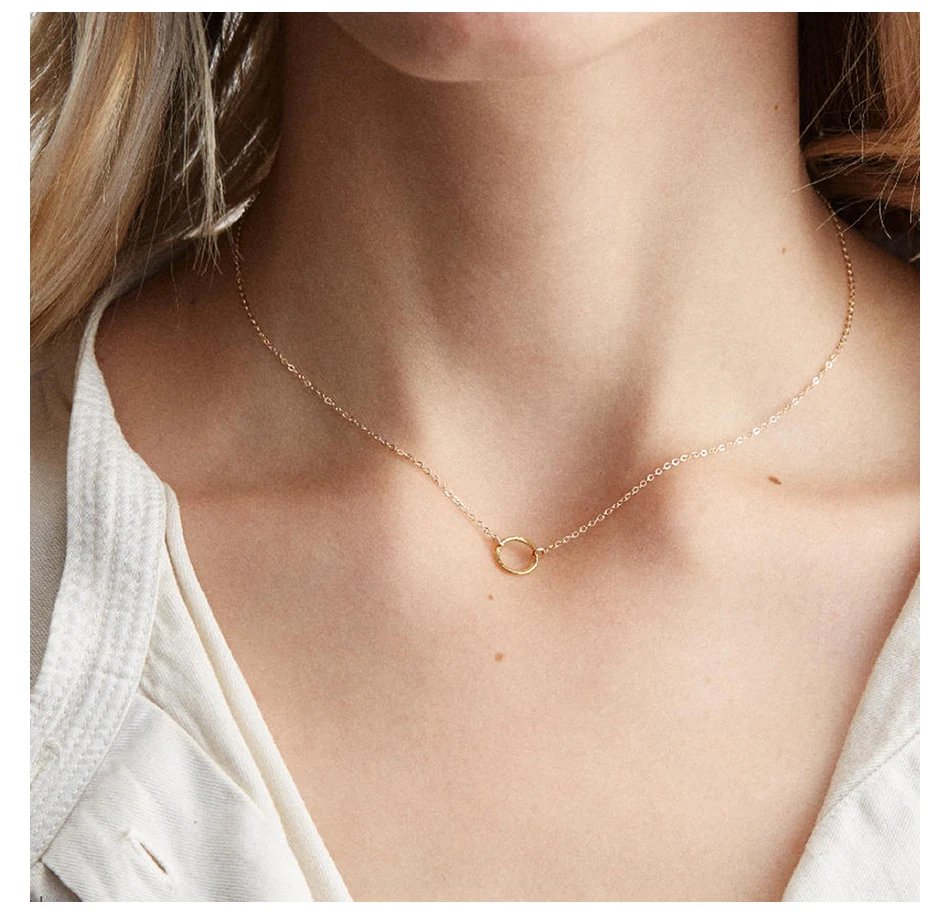 F.I.N.S Trendy Clavicle Choker Necklace for Women Stainless Steel Chic Charm Uneven Circle Pendant | Украшения и аксессуары