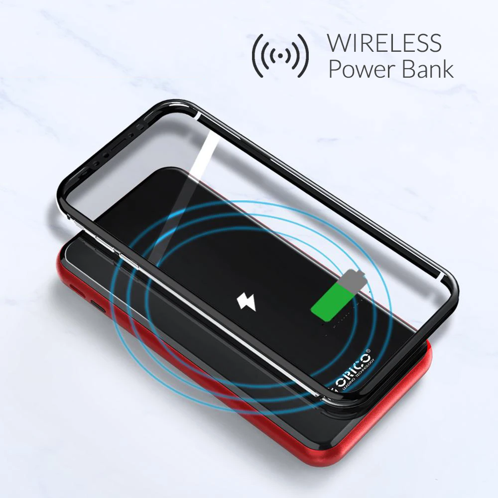 Внешний аккумулятор ORICO на 8000 мА · ч с USB Type-C и поддержкой беспроводной зарядки |