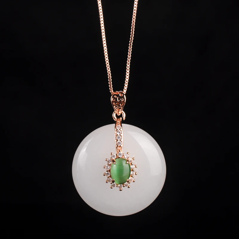 Синьцзян натуральный золотой шелк нефрит пин Эпин Пряжка 925 Серебряный