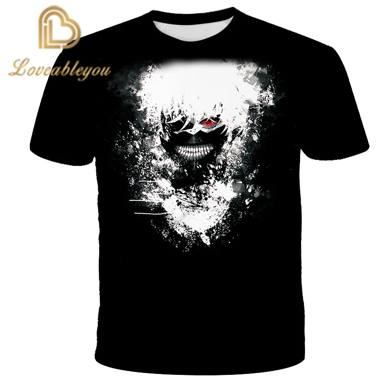 Футболка в стиле аниме Харадзюку Токийский Гуль унисекс Повседневная модная