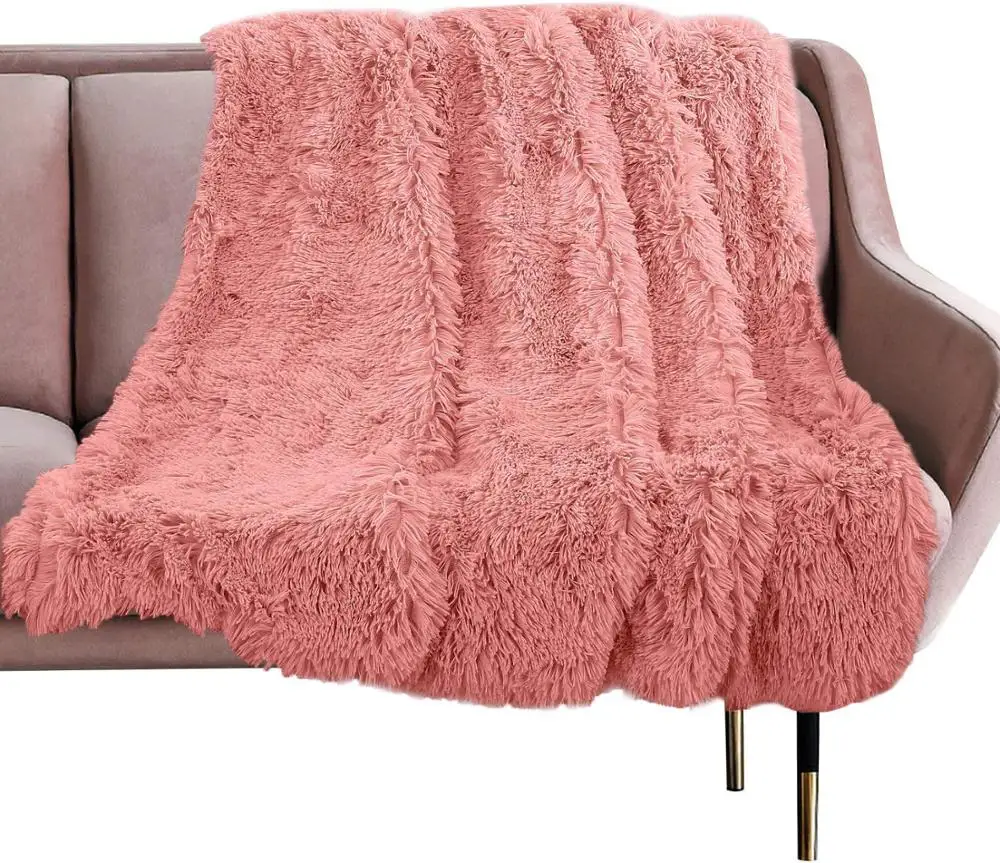 Роскошное длинное плюшевое одеяло пушистое меховое Фланелевое покрывало