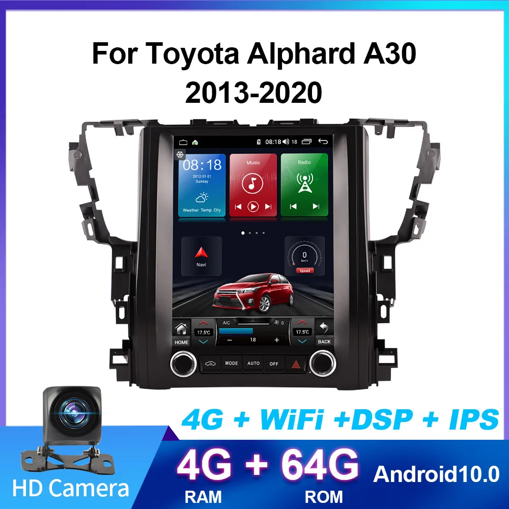 

128G Android 10 PX6 DSP для Toyota Alphard A30 2013-2020 автомобильный DVD GPS-навигатор автомобильное радио стерео Carplay многофункциональное головное устройство