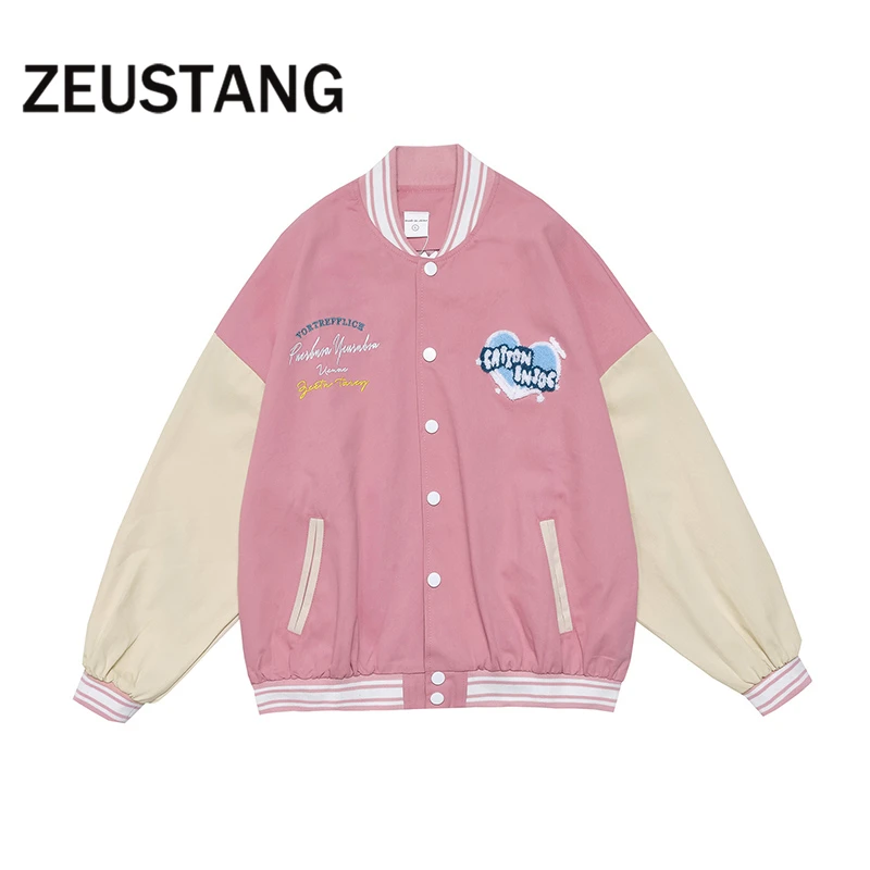 Бейсбольная модная куртка Zeusntang в стиле Харадзюку куртки-бомберы с вышивкой виде