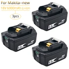 3 шт.лот 18 в Ач Аккумулятор для Makita BL1850B BL1860B BL1840 литиевые перезаряжаемые беспроводные дрели с одним элементом монитора