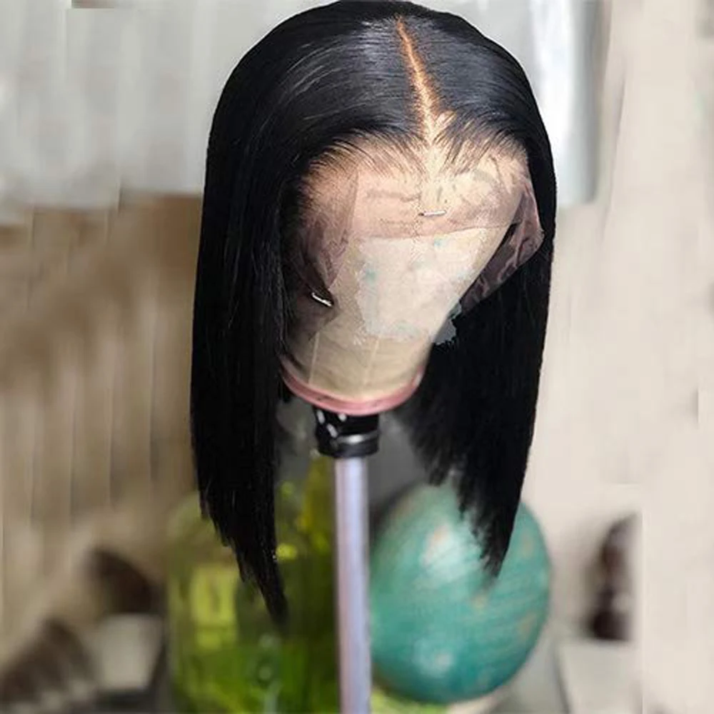 Парик из натуральных человеческих волос 10 дюймов короткий Боб натуральные