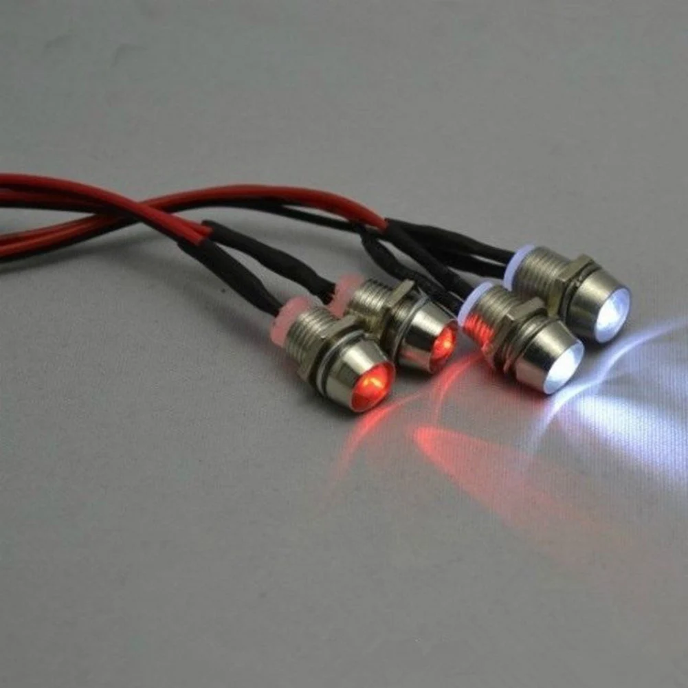

1/10 1/8 4 LED Light Headlight Taillight For HSP RC Monstered Truck Cars Upgrade Parts 2 Red And 2 White Car Light