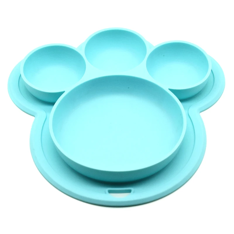 Детская силиконовая тарелка не содержит Бисфенол А мультяшная Медвежья Лапа