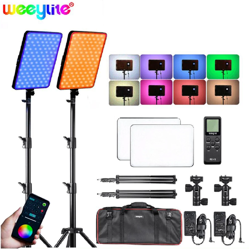 2x Viltrox weeylite sprite40 40 Вт полноцветный RGB 2500K-8500K светодиодная Подставка Сумка Комплект APP дистанционное управление Фото Видео заполняющая съемка