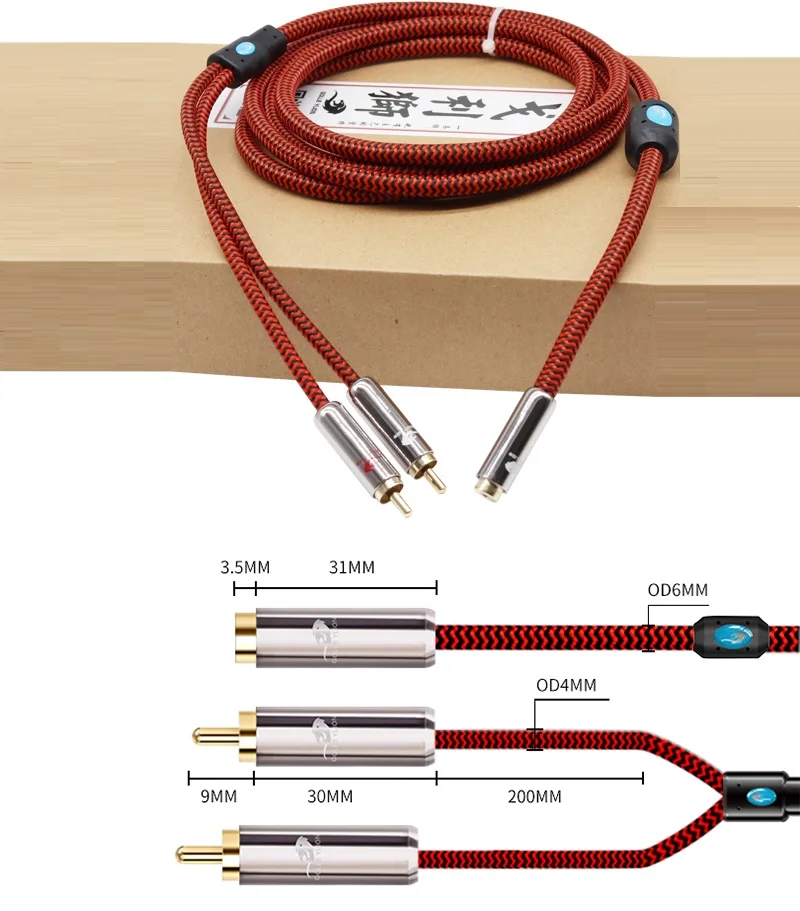 Аудиокабель Мама папа с двумя RCA разъемами 3 5 мм|rca 1m|extension cabley splitter |