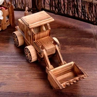 wooden excavator childrens toy bulldozer wooden crafts ornaments engineering vehicle model