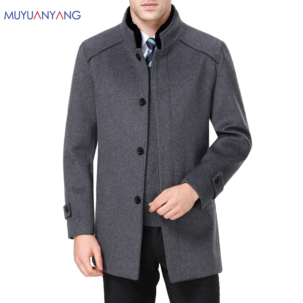 Мужская длинная куртка Mu Yuan Yang теплая кашемировая большого размера 5XL 6XL