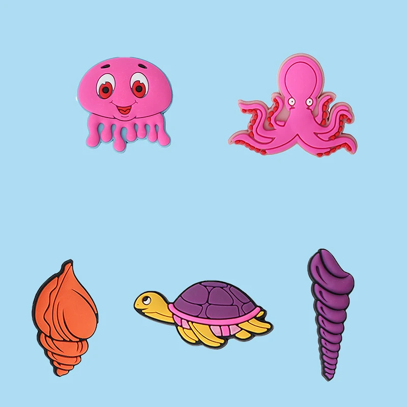 

2021 5PCS New Shoe Jeans Designer for Sea World Kids Children Jibz Shoe Decorations of Accessories Shoe Charms