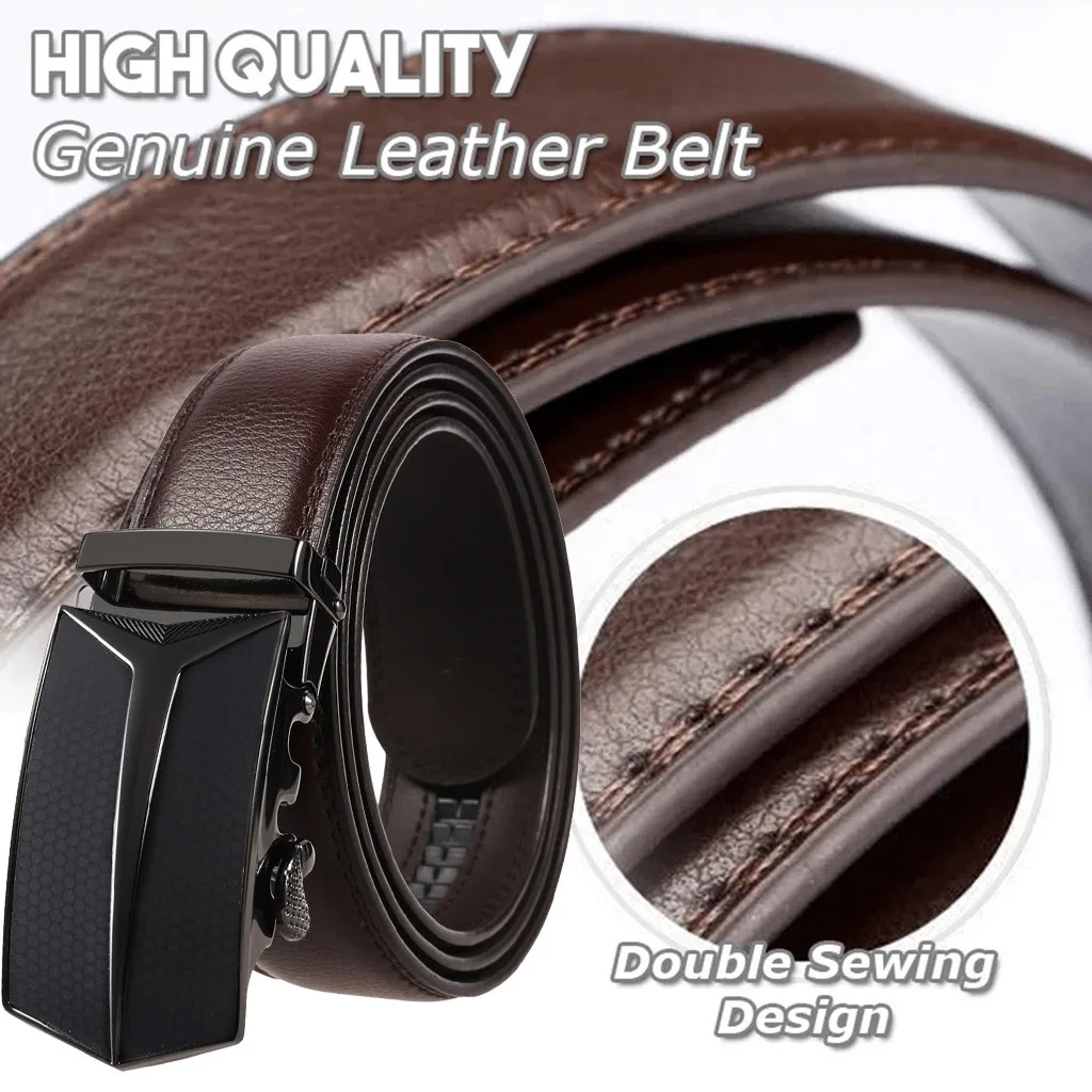 Ремни 2020 Летний Новый мужской ремень скользящий кожаный Трещоточный с