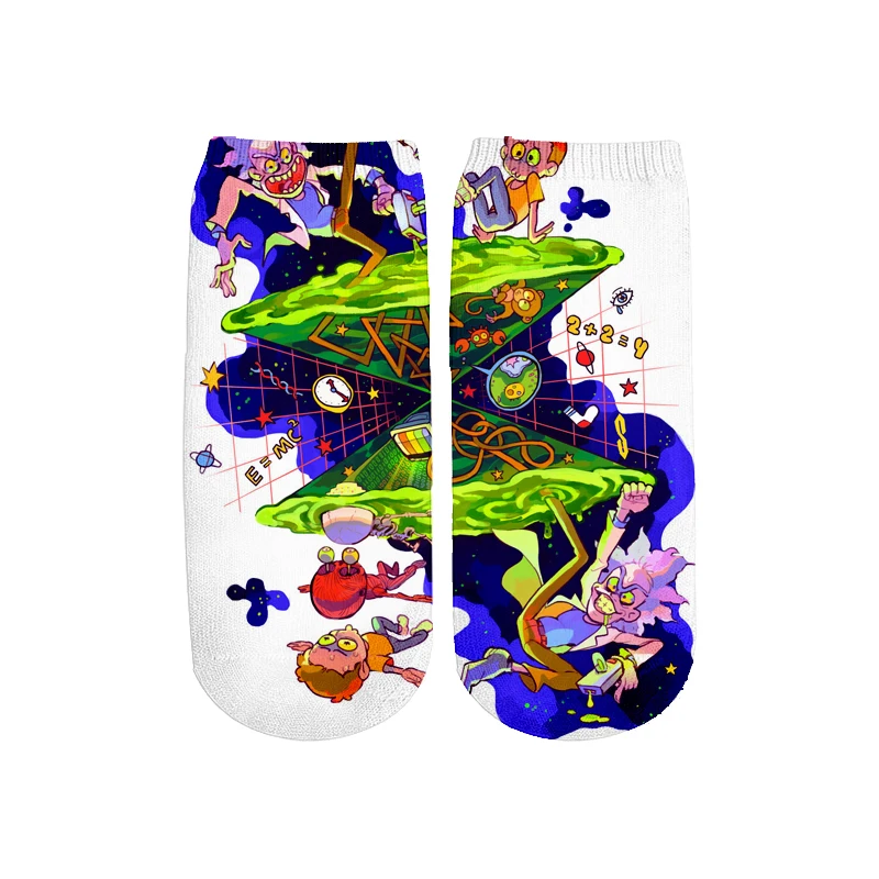 7 Новейшие Rick and Morty 3D печатных мультфильм милые короткие носки для мужчин женщин harajuku корейские носки RS-007 - Цвет: 7