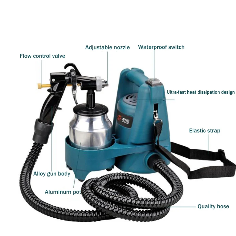 Электрический пистолет-распылитель краски 220 В 800 Вт для латекса 1 0 мм ручной от