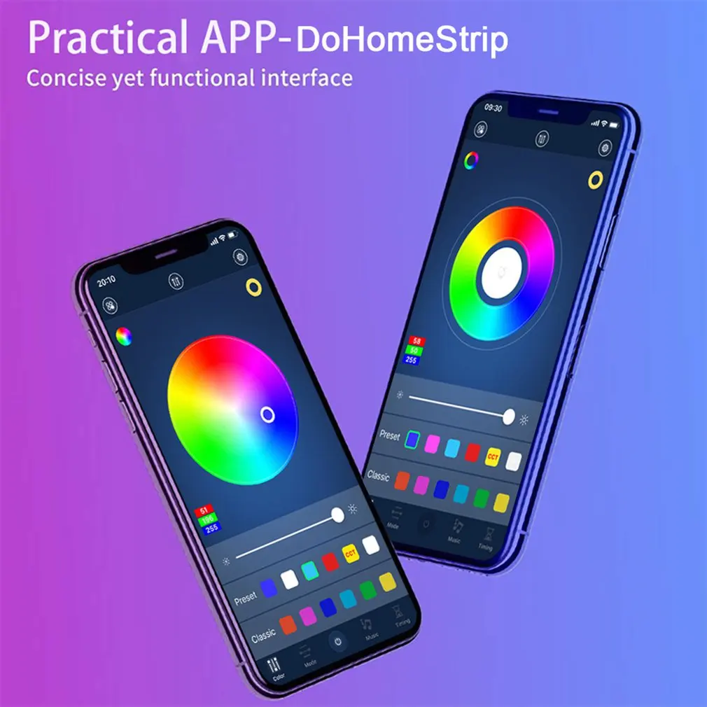 Светодиодная лента RGB с приложением и дистанционным управлением меняющие цвет