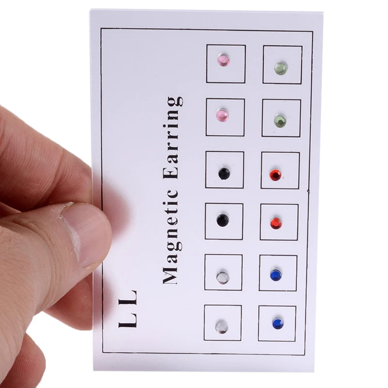 12pcs Fake Cheater Non Pierced Magnet Ear Tragus Cartilage Lip Labret Stud Nose Ring Jewelry Magnetic Earring