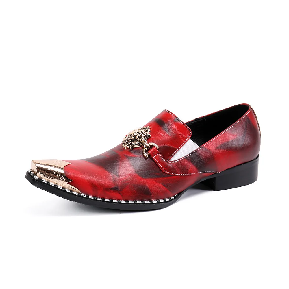 

Handmade Men's Genuine Leather New Men's Red Dress Shoes Pointed Toe Fashion Luxury Wedding Shoes Oxford Shoes