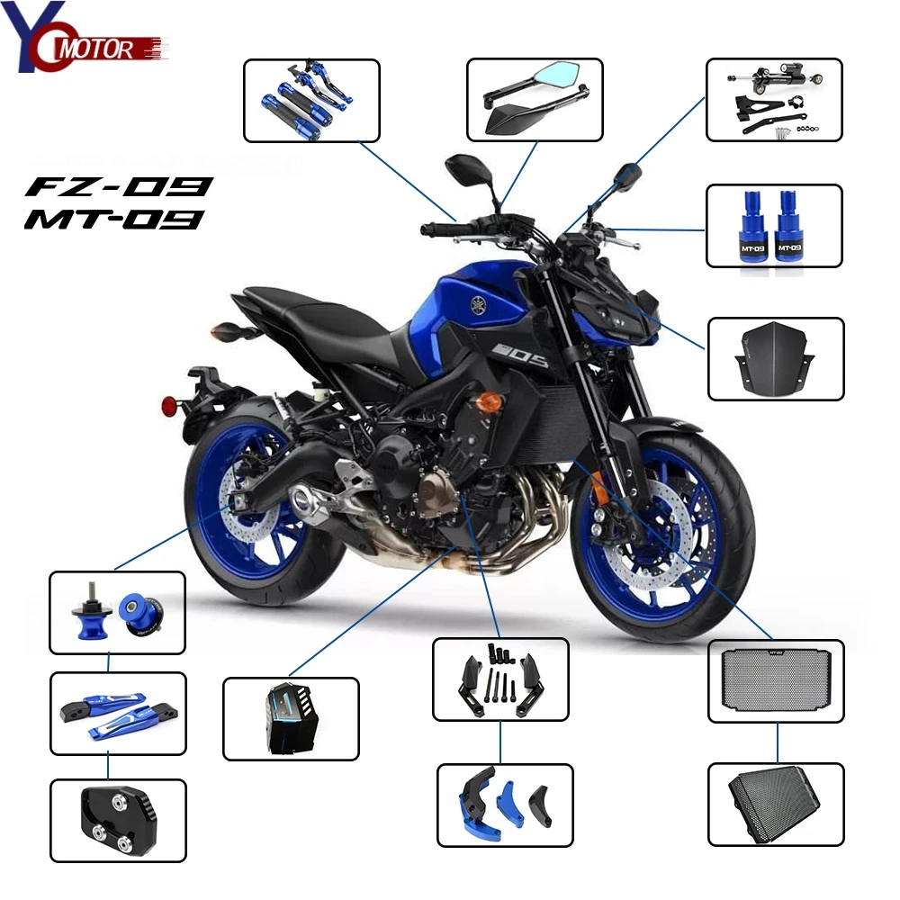 

For Yamaha FZ-09 mt-09 MT-09 SP Motorcycle Brake clutch lever hand grips 2014-2019 mt09 FZ 09 FZ09 Radiator Grille Guard Cover
