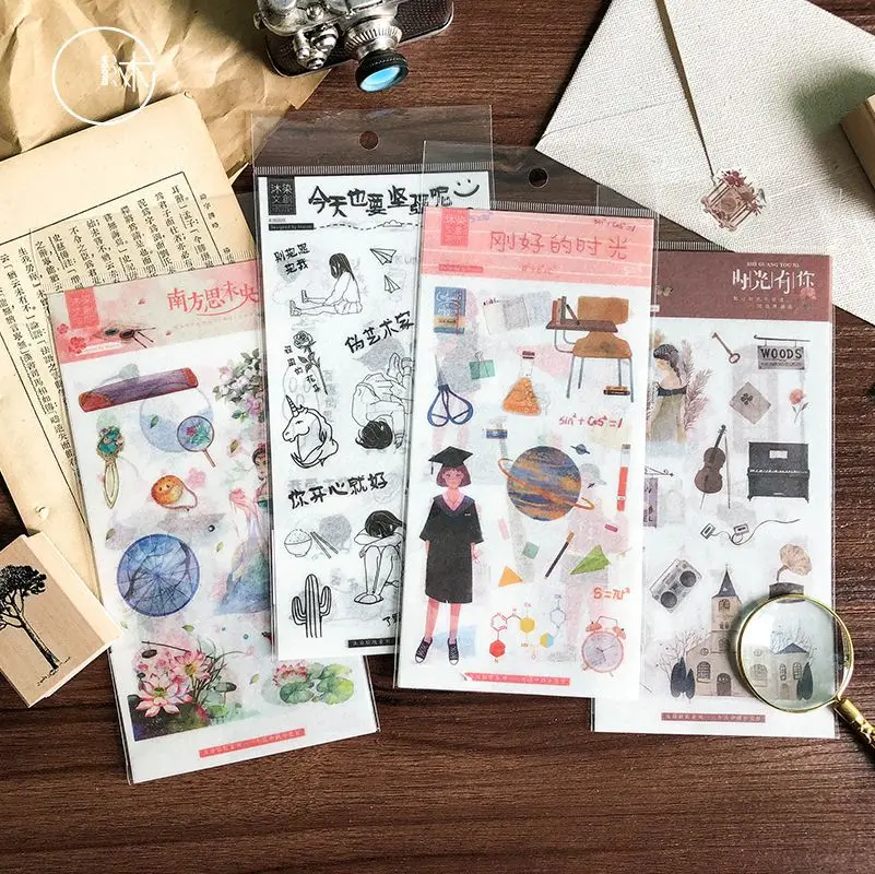 

1 set/1pack Kawaii Time has you Diary Planner Decorative Stickers Adhesive Stickers Scrapbooking Craft Stationery Stickers