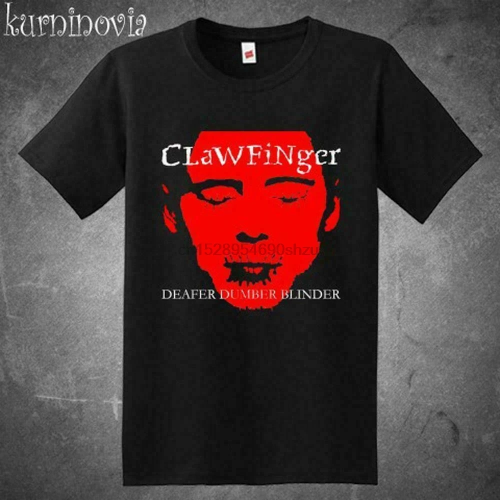 Новинка Мужская черная рубашка с надписью CLAWFINGER DEAFER DUMBER BLINDER размеры США S XXXL