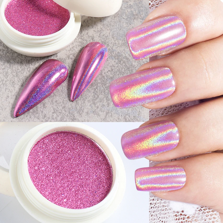1 Коробка Голографический Лазерный Блеск Для ногтей Порошок Хромированное
